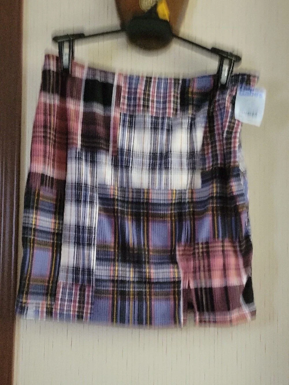 rue21 Patchwork Plaid Mini Skirt in Purple, Pink, Black and White - Picture 5 of 5